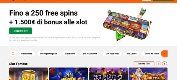 LeoVegas Casino Homepage Desktop
